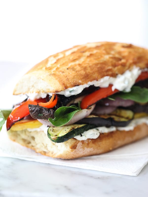 Grilled Vegetable Sandwich with Herbed Ricotta Image