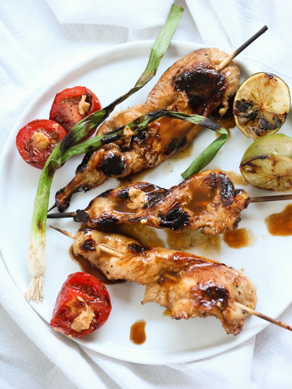 Lime and Chile Butter Chicken Skewers #recipe on foodiecrush.com