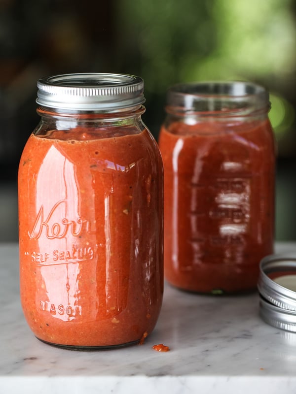two large jars of tomato sauce