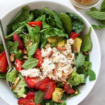 Strawberry and Avocado with Tuna Salad Recipe on foodiecrush.com