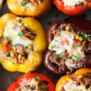 Stuffed Bell Peppers Recipe on foodiecrush.com