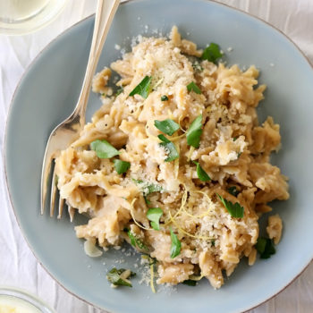 Easy Lemon Orzo Faux Risotto is less fussy than the traditional version #recipe on foodiecrush.com