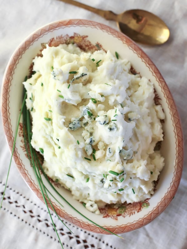 Buttermilk Blue Cheese Mashed Potatoes from foodiecrush.com