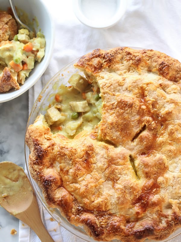 Curry Turkey Pot Pie and Homemade Butter Pie Crust on foodiecrush.com