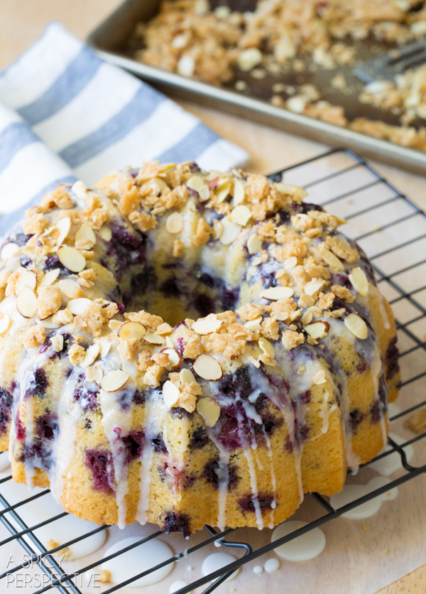 Blueberry Muffin Bundt Cake from aspicyperspective.com on foodiecrush.com