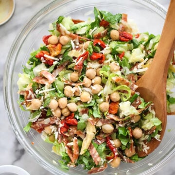 Italian Chopped Salad with Marinated Chickpeas on foodiecrush.com