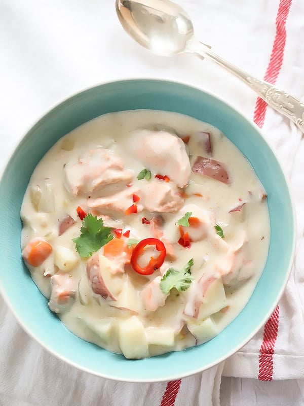 Thai Fish Chowder with Copper River Salmon | foodiecrush.com