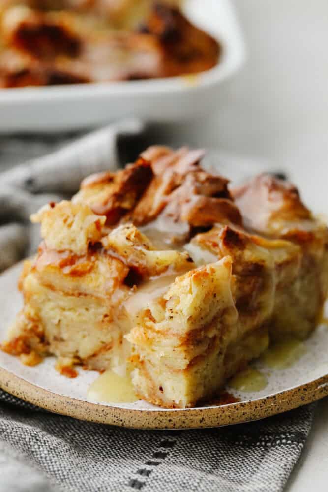 Croissant Bread Pudding from therecipecritic.com on foodiecrush.com