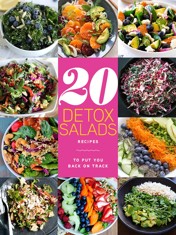 20 Detox Salads to Put You Back On Track | foodiecrush.com #dressing #recipes #crunchy