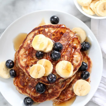 The Best Banana Bread Pancakes | foodiecrush.com