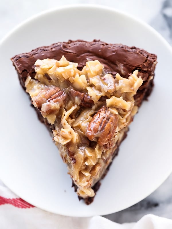 German Chocolate Brownie Pie | foodiecrush.com #easy #fromscratch #recipe