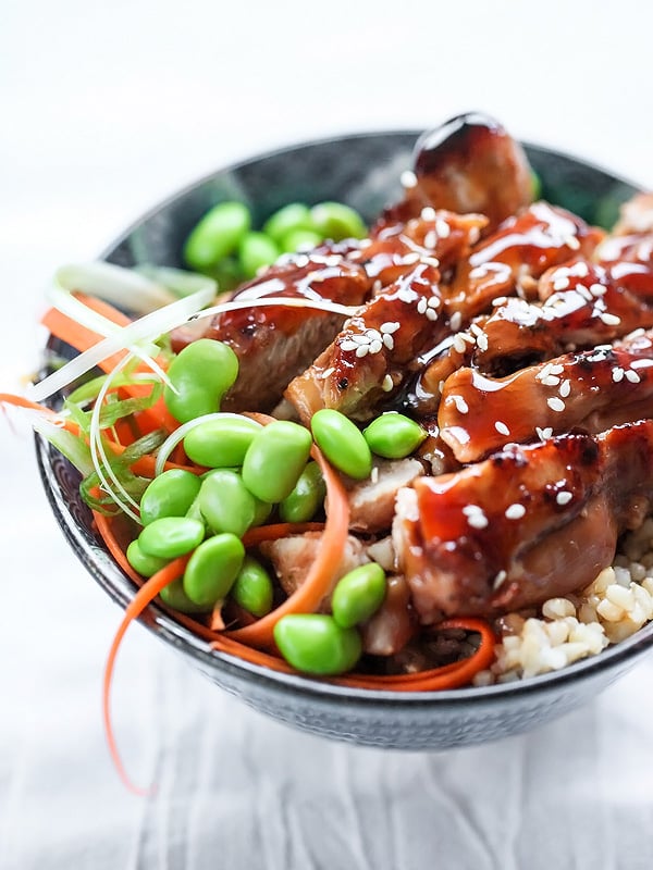 7 Spice Teriyaki Chicken Bowls | foodiecrush.com