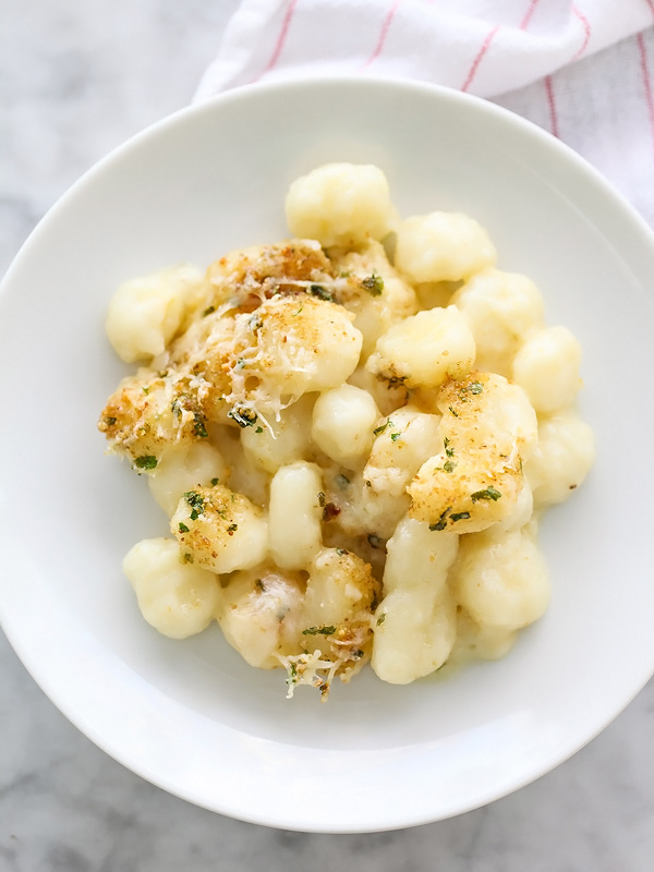 Truffled Gnocchi Mac and Cheese | foodiecrush.com #recipe #easy #white