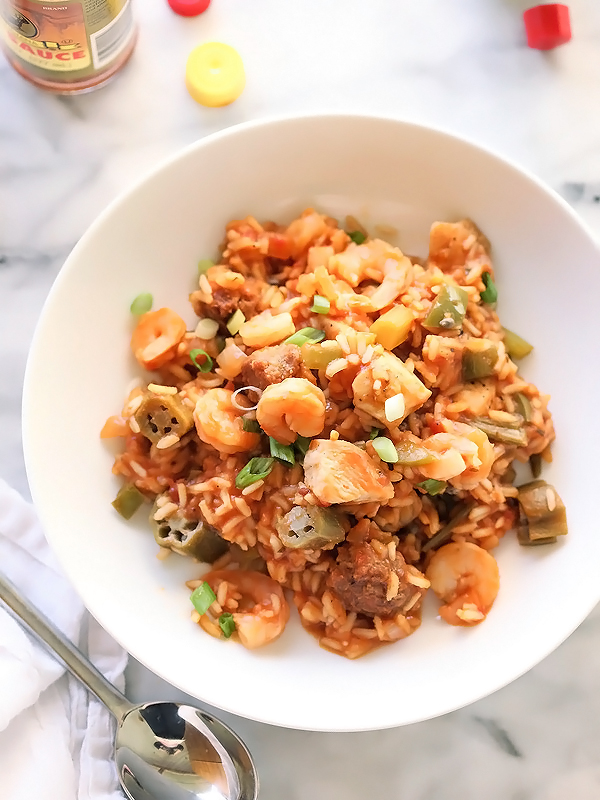 Chicken, Sausage and Shrimp Jambalaya | foodiecrush.com #easy #Cajun #shrimp