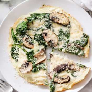 Spinach and Mushroom Egg White Firttata | foodiecrush.com