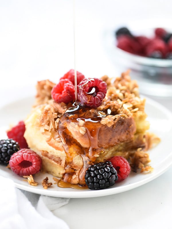 Coconut Baked French Toast With Oatmeal Crumble | foodiecrush.com #recipe #bake #easy #oven
