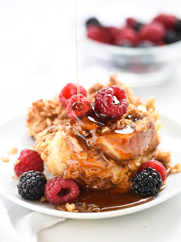 Coconut Baked French Toast With Oatmeal Crumble | foodiecrush.com