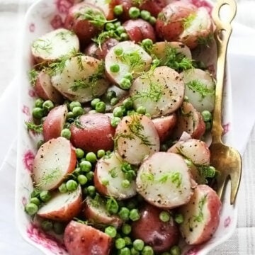 Dilled Red Potatoes and Peas from foodiecrush.com on foodiecrush.com