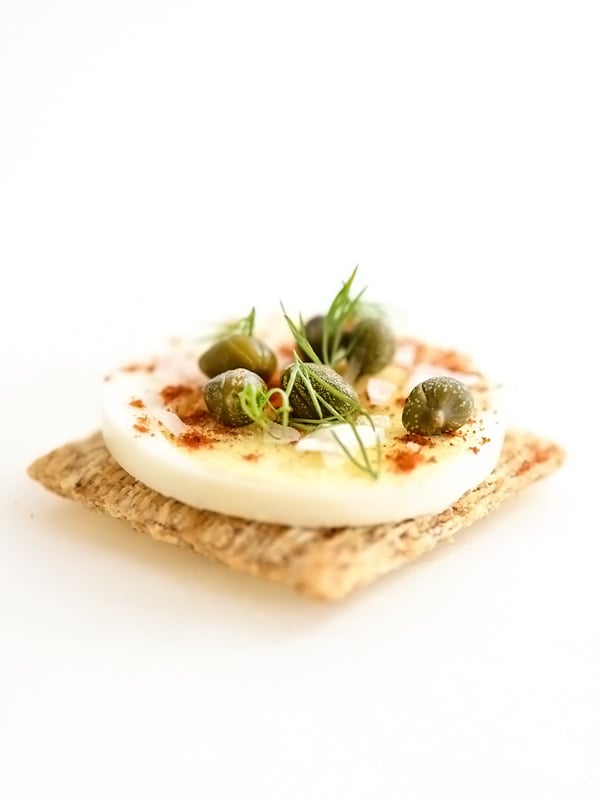 Egg, Caper and Smoked Paprika Triscuit | foodiecrush.com 