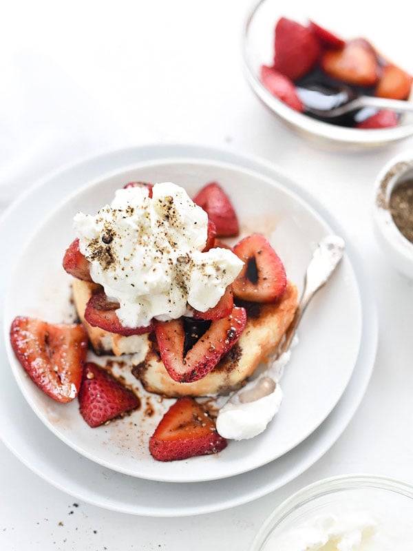 Grilled Strawberry Shortcakes with Balsamic Vinegar | foodiecrush.com