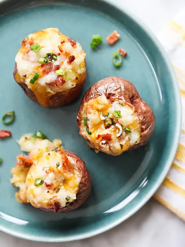Loaded Twice Baked Red Potatoes | foodiecrush.com