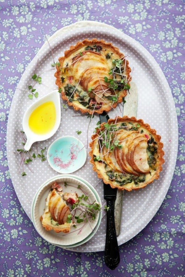 Swiss Chard, Pear and Gruyère Tart from cannellevanille.com on foodiecrush.com