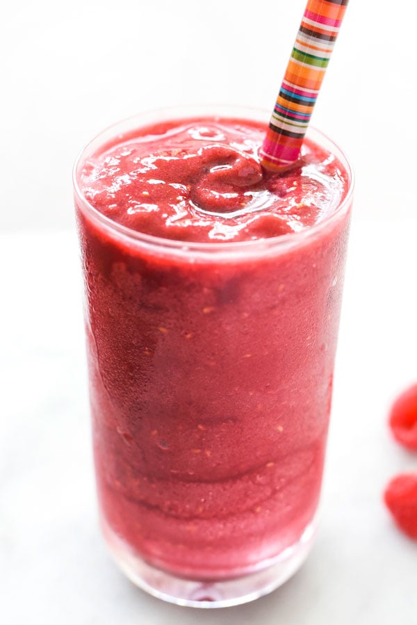 Acai Pomegranate and Raspberry Smoothie foodiecrush.com