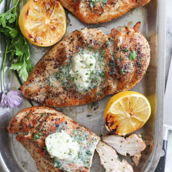Grilled Chicken with Chive and Herb Butter foodiecrush.com