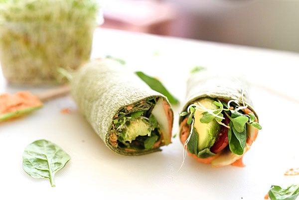 Wrap végétarien à l'houmous | foodiecrush.com