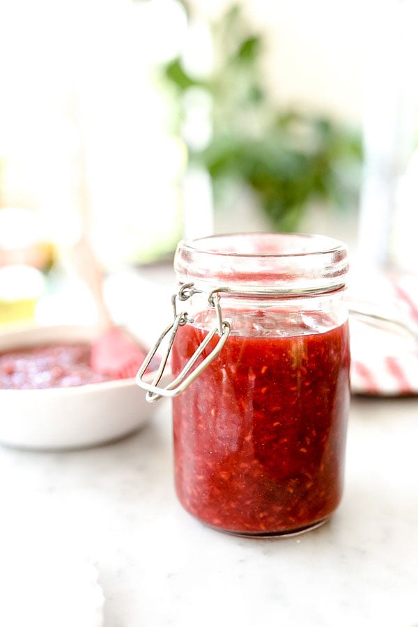 Raspberry Chipotle BBQ Sauce Recipe | foodiecrush.com