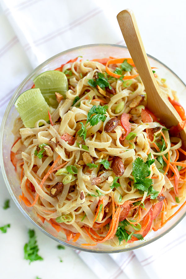 Thai Coconut Noodle Salad | foodiecrush.com #cold #spicy #recipe #healthy #easy