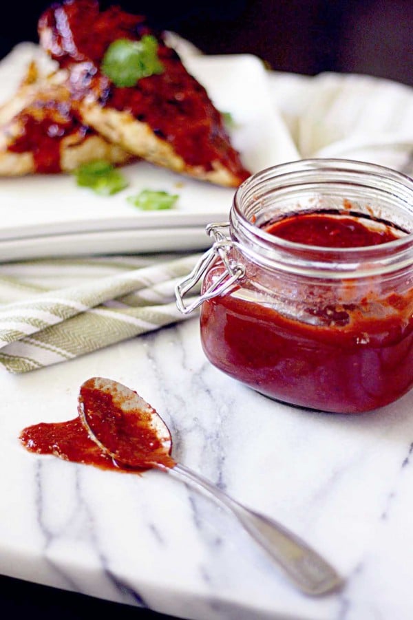 Roasted Strawberry Barbeque Sauce from Jessica In the Kitchen on foodiecrush.com 