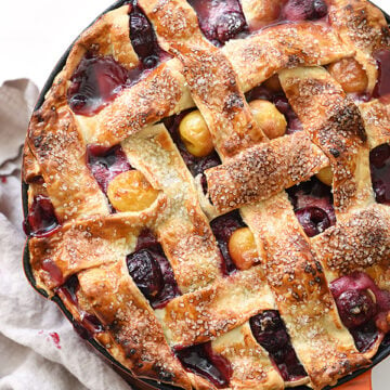 Skillet Cherry Pie foodiecrush.com