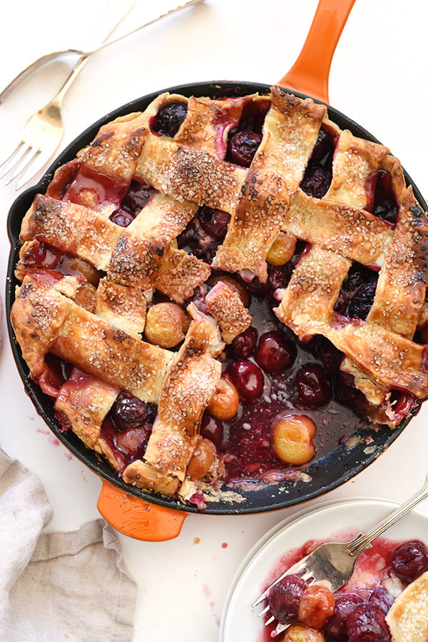 Skillet Cherry Pie foodiecrush.com 
