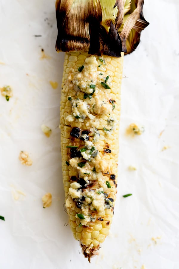 Grilled Corn with Spicy Buffalo Butter | foodiecrush.com #onthecob #recipes #easy
