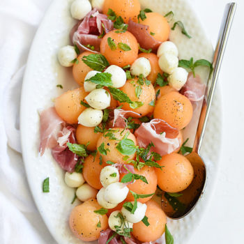 Cantaloupe and Mozzarella Caprese Salad | foodiecrush.com