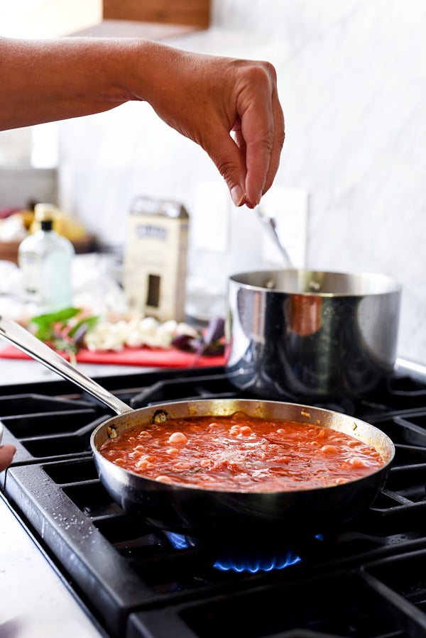 Gnocchi with Pomodoro sauce | foodiecrush.com #recipes #sauce #mozzarella