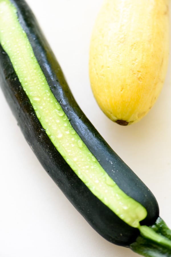 Zucchini and Fresh Corn Farmers' Market Salad with Lemon-Basil Vinaigrette on foodiecrush.com 
