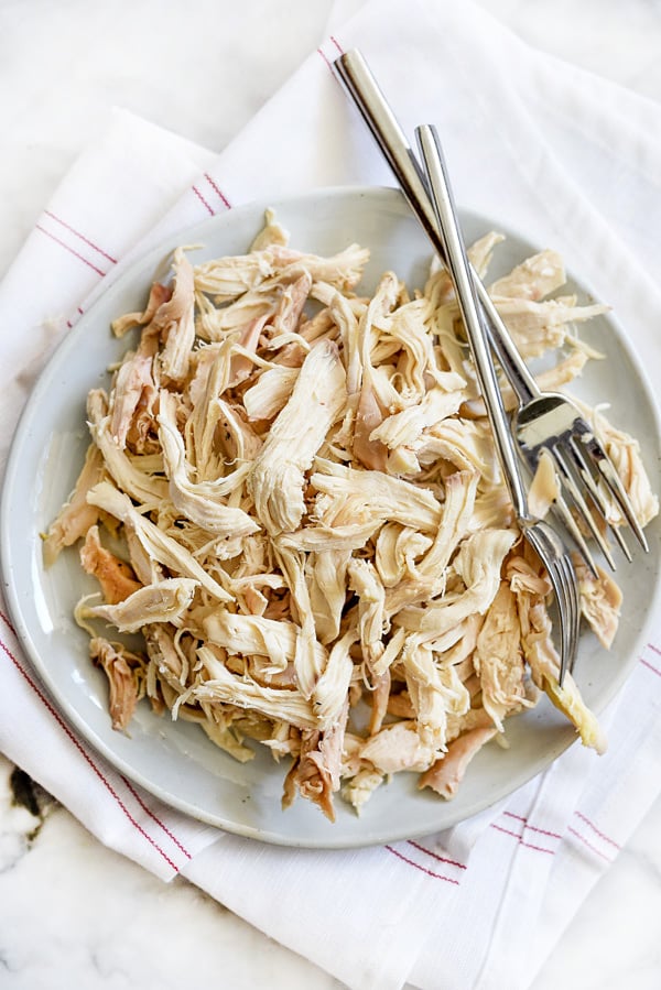 Shredded Chicken | foodiecrush.com #chicken #shredded #recipes 