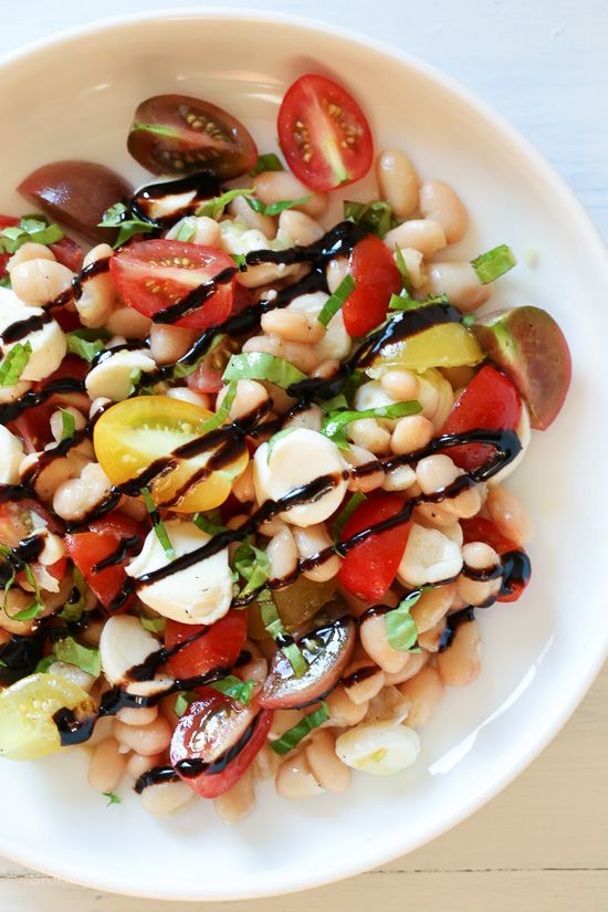 White Bean Caprese Salad skinnytaste.com | foodiecrush.com