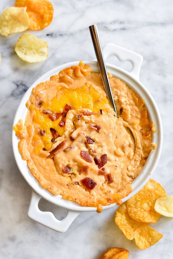 Bacon Beer Cheese Dip | foodiecrush.com #forpretzels #easy #recipe #hot