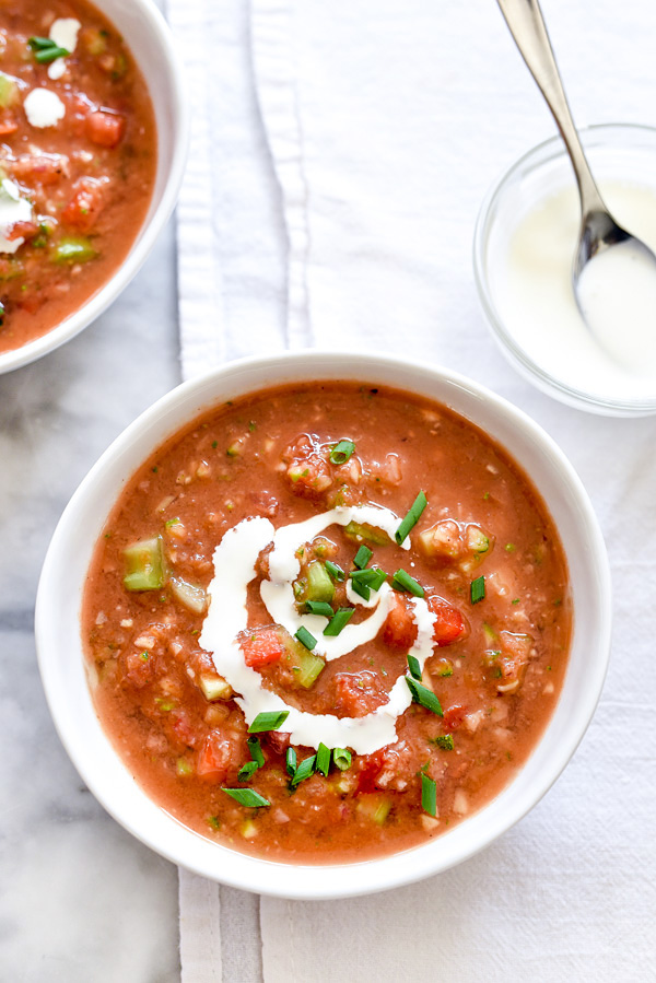 Classic Gazpacho | foodiecrush.com #recipe #easy #soup #healthy