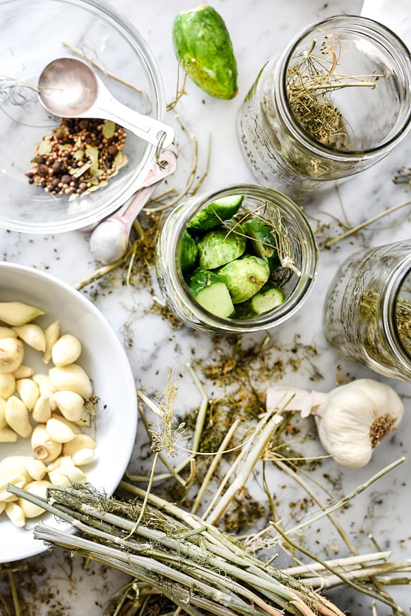 Killer Spicy Garlic Dill Pickles | foodiecrush.com