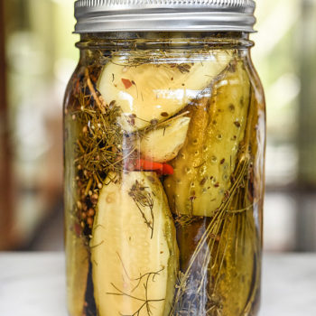 Killer Spicy Garlic Dill Pickles | foodiecrush.com