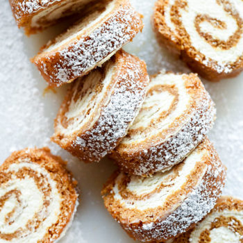My Favorite Pumpkin Roll recipe with or without nuts | foodiecrush.com