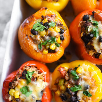 Multi-color peppers make the Southwest flavors of this recipe a healthy family favorite dinner | foodiecrush.com