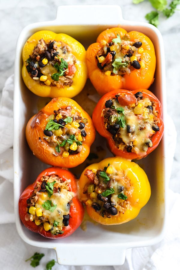 Multi-color peppers make the Southwest flavors of this recipe a healthy family favorite dinner | foodiecrush.com 