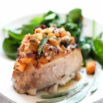 Stuffed Pork Chops | foodiecrush.com