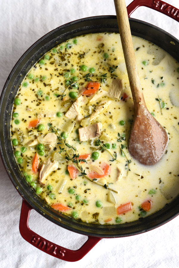 Turkey Pot Pie Soup is one of my favorite and easy recipes to use up leftover turkey | foodiecrush.com 