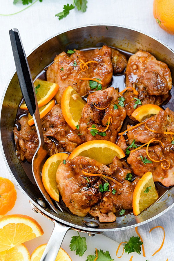 Asian Glazed Orange Chicken | foodiecrush.com #recipe #easy #sticky #sauce